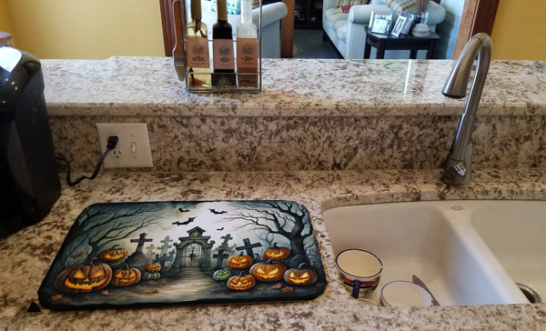 Graveyard Spooky Halloween Dish Drying Mat Caroline's Treasures