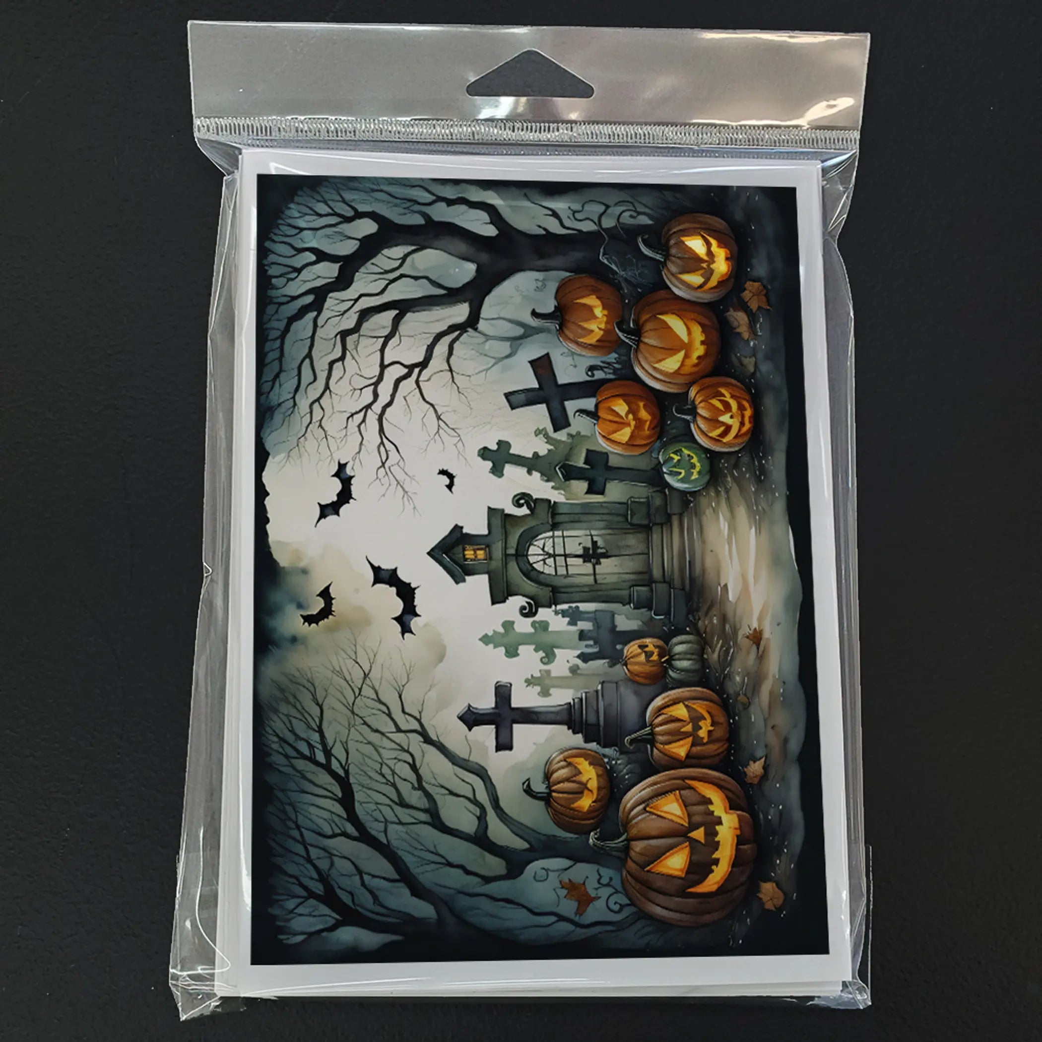 Graveyard Spooky Halloween Greeting Cards Pack of 8 Caroline's Treasures