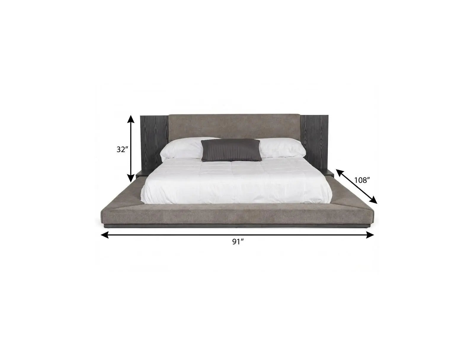 Gray And Upholstered California King Bed Frame Homeroots Bed & Bath