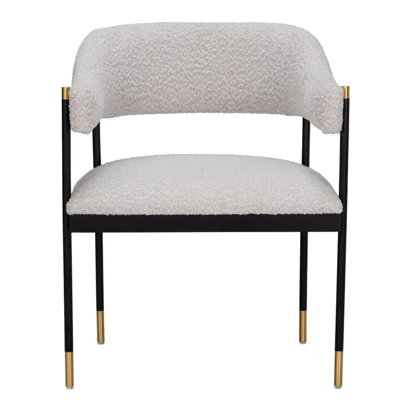 Gray Black and Gold Upholstered Faux Fur Open Back Dining Arm Chair Homeroots
