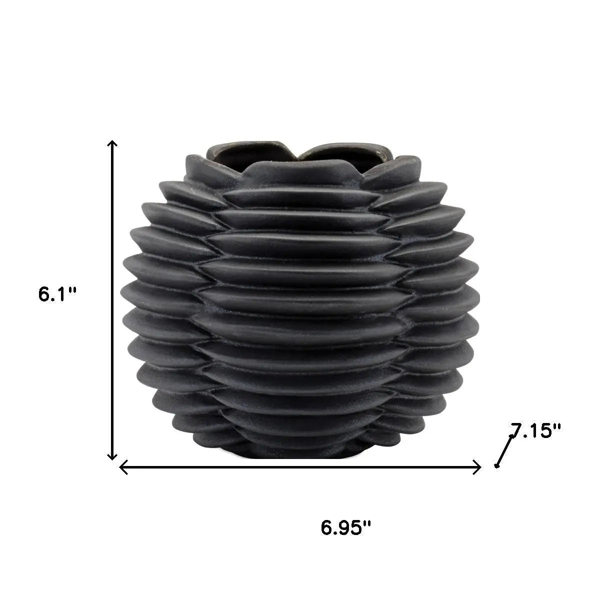 Gray Ceramic 8 Ounce Round Pot Planter Homeroots Home Decor