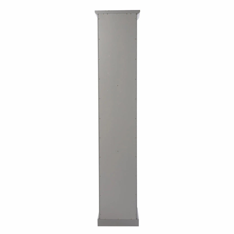 Gray Cornice Molding Curio with Glass Door Homeroots Kitchen & Dining
