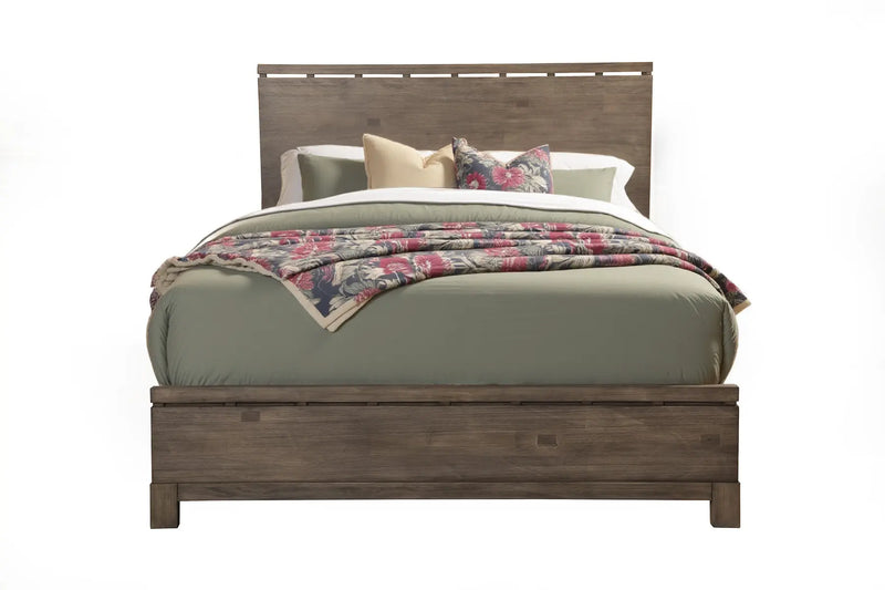 Gray Distressed Solid Wood Queen Bed Frame Homeroots Bed & Bath