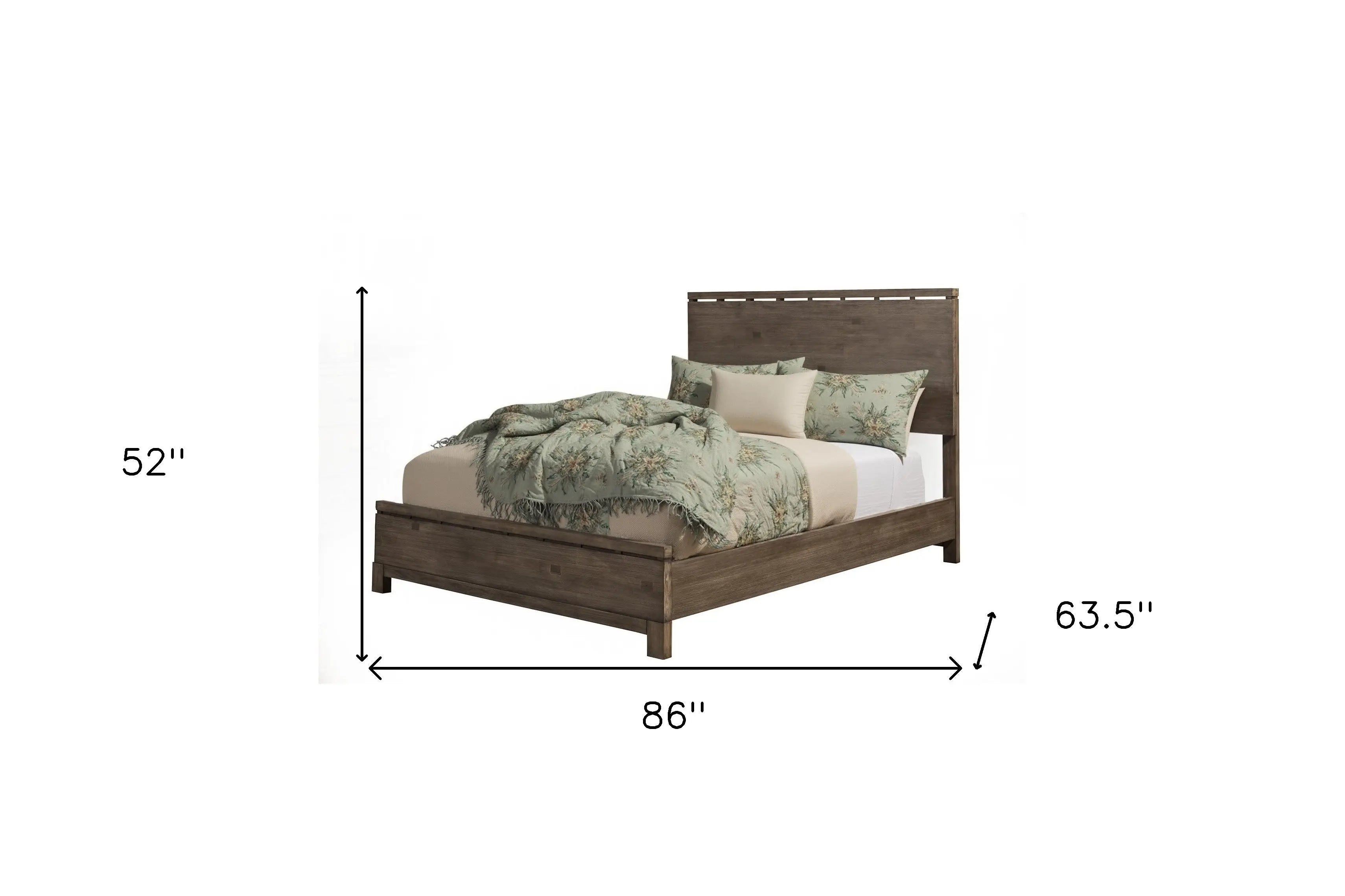 Gray Distressed Solid Wood Queen Bed Frame Homeroots Bed & Bath