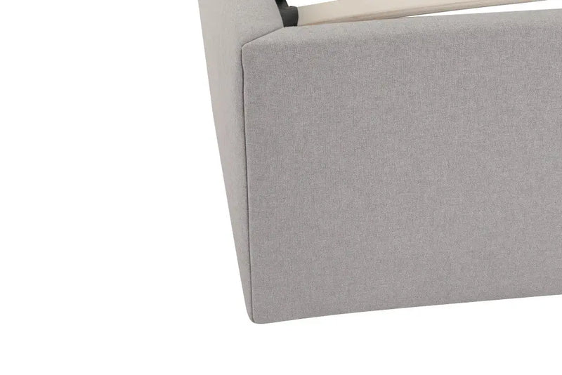 Gray Fabric Upholstered Queen Bed Frame Homeroots Bed & Bath