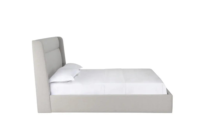 Gray Fabric Upholstered Queen Bed Frame Homeroots Bed & Bath