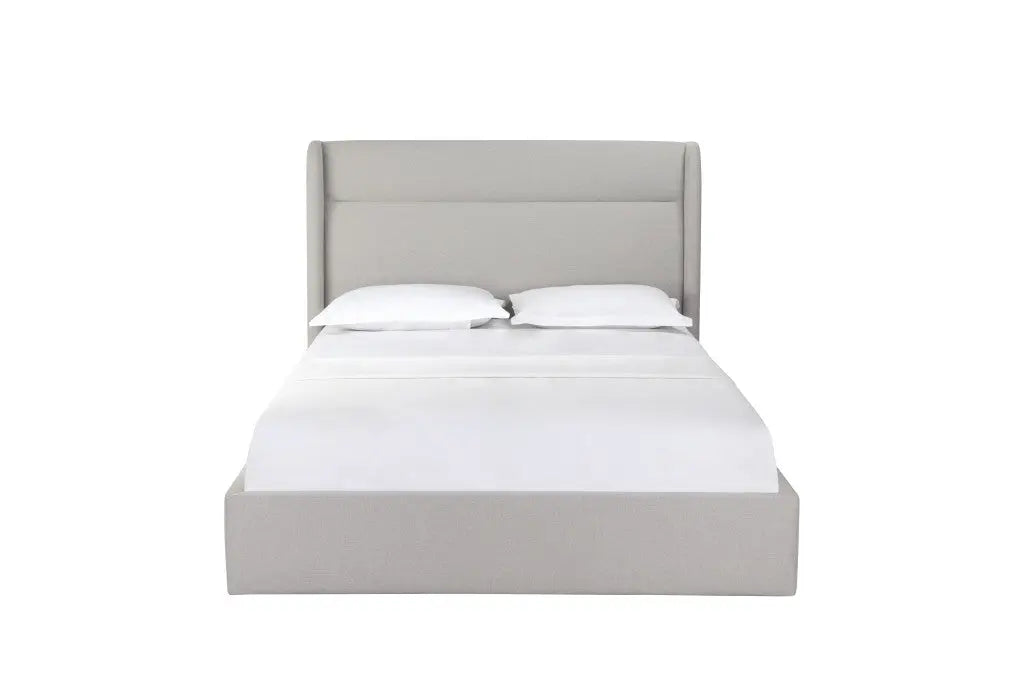 Gray Fabric Upholstered Queen Bed Frame Homeroots Bed & Bath