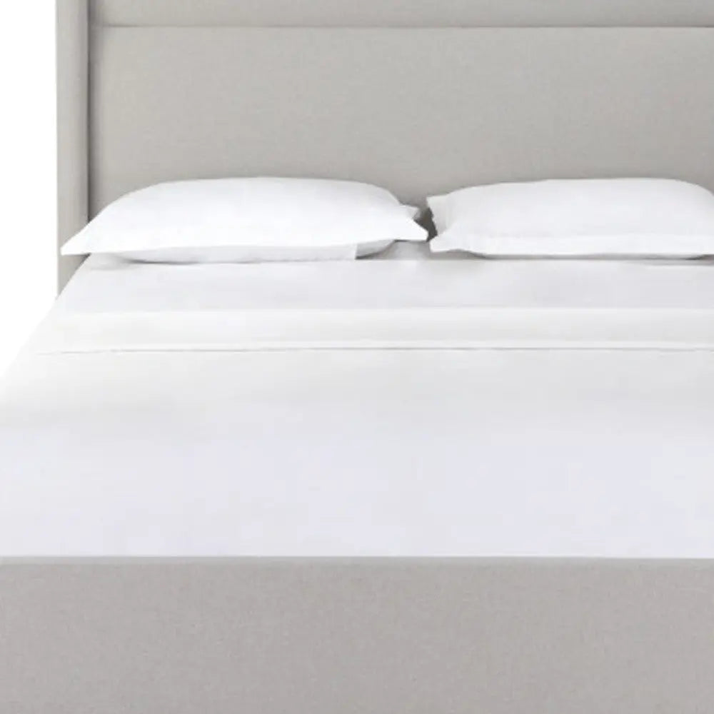 Gray Fabric Upholstered Queen Bed Frame Homeroots Bed & Bath
