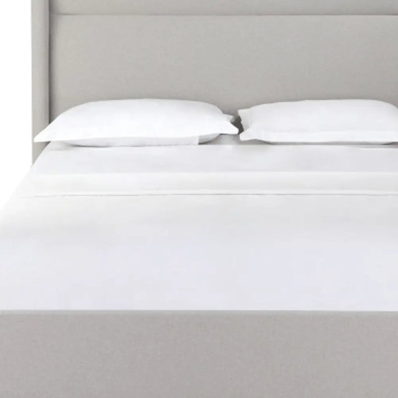 Gray Fabric Upholstered Queen Bed Frame Homeroots Bed & Bath