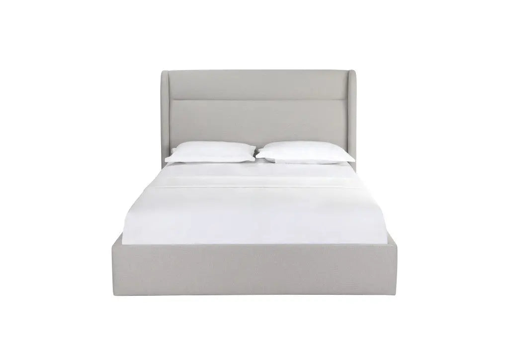 Gray Fabric Upholstered Queen Bed Frame Homeroots Bed & Bath