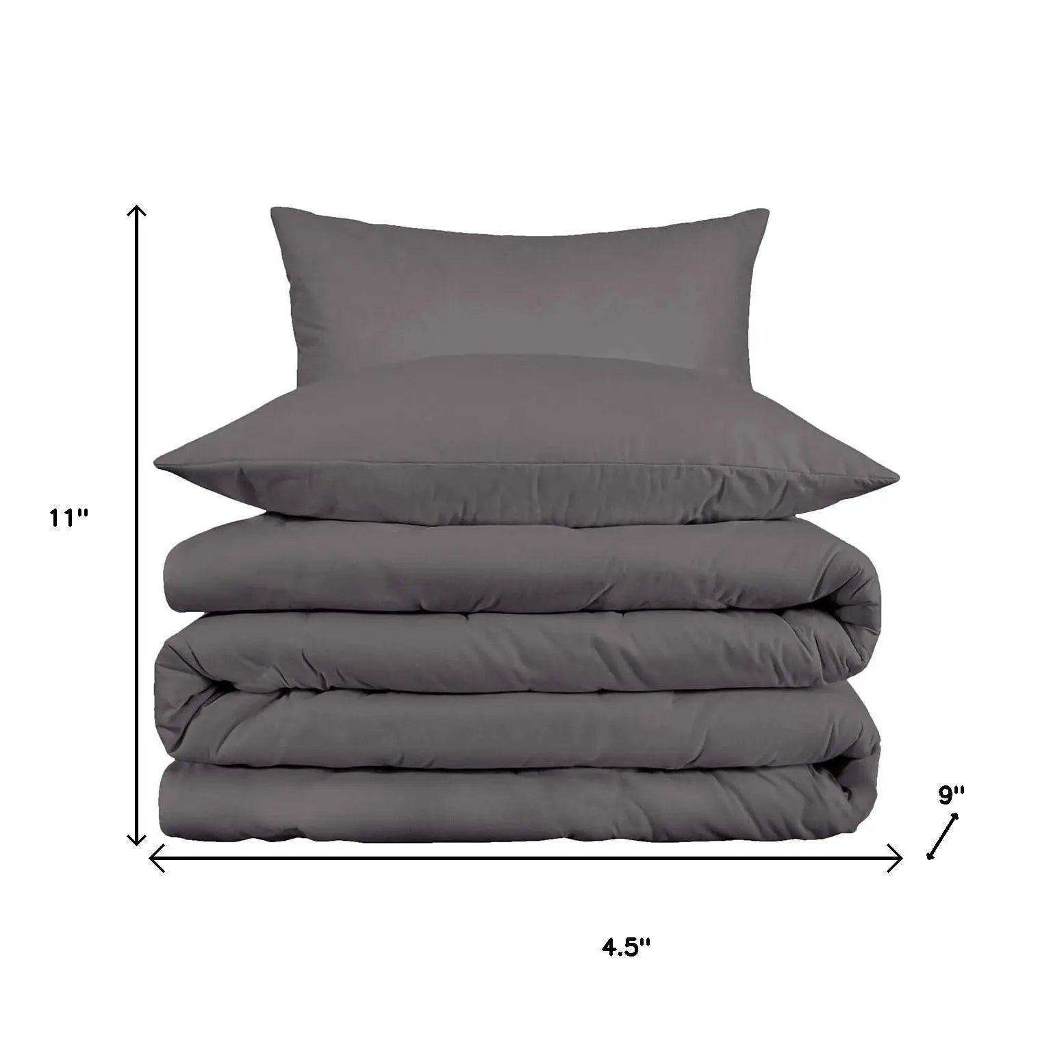 Gray King Cotton Blend Washable Duvet Cover Set With Two Shams Homeroots Bed & Bath