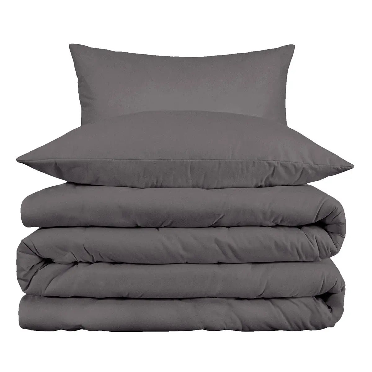 Gray King Cotton Blend Washable Duvet Cover Set With Two Shams Homeroots Bed & Bath