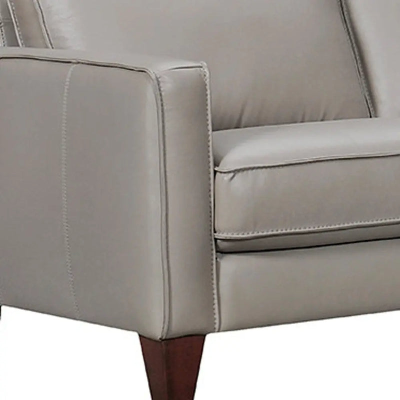 Gray Leather L Shaped Three Piece Corner Sectional Homeroots Living Room