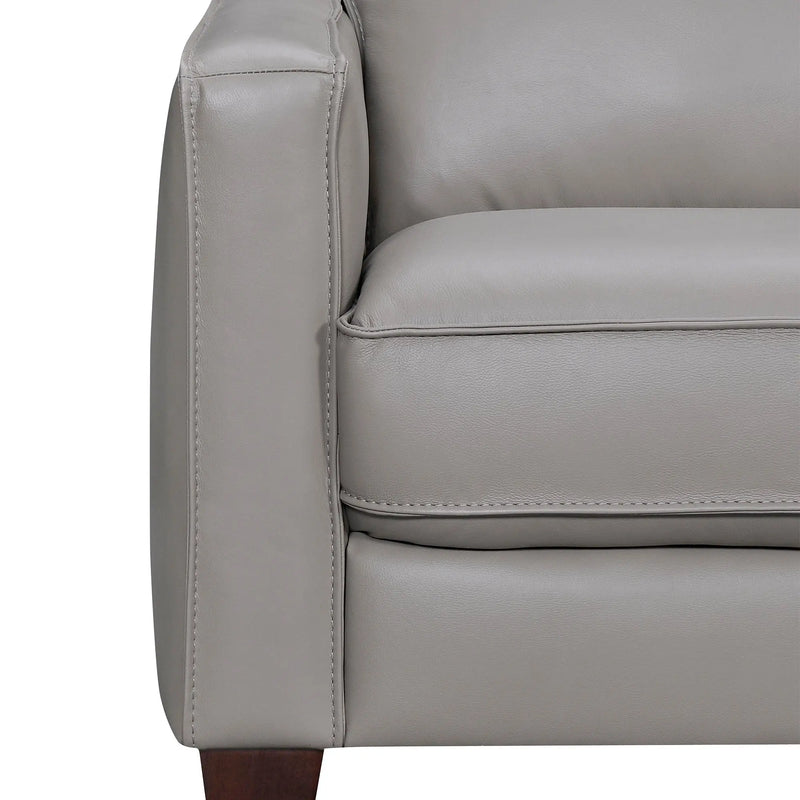 Gray Leather L Shaped Three Piece Corner Sectional Homeroots Living Room
