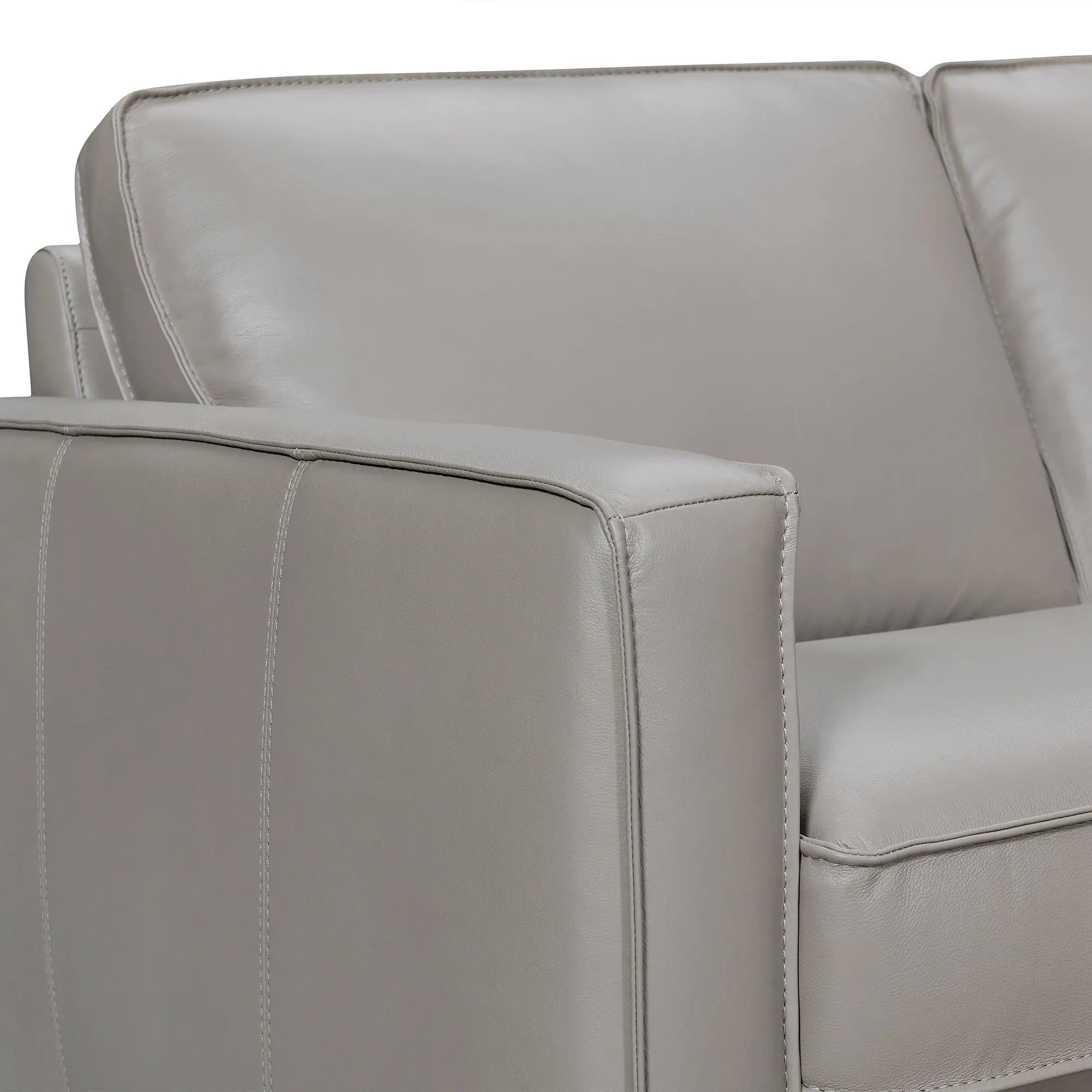 Gray Leather L Shaped Three Piece Corner Sectional Homeroots Living Room