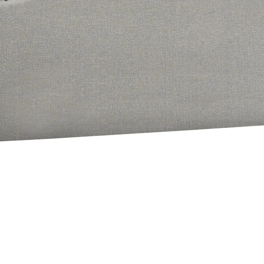 Gray Linen Blend Upholstered Arched Full Headboard With Nail Head Trim - GreatEagleInc