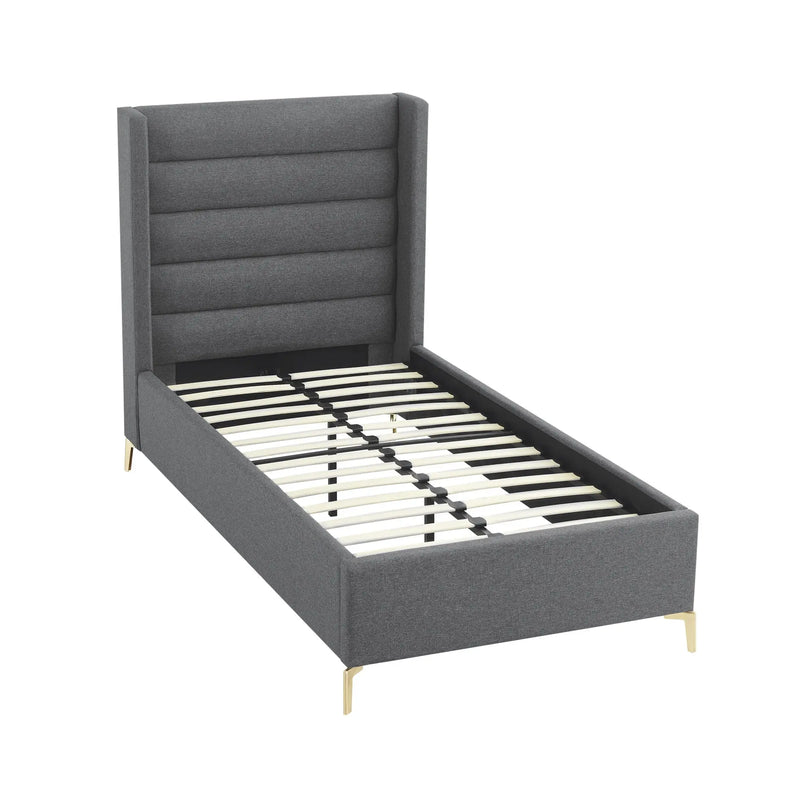 Gray Linen Upholstered Full Bed Frame Homeroots Bed & Bath