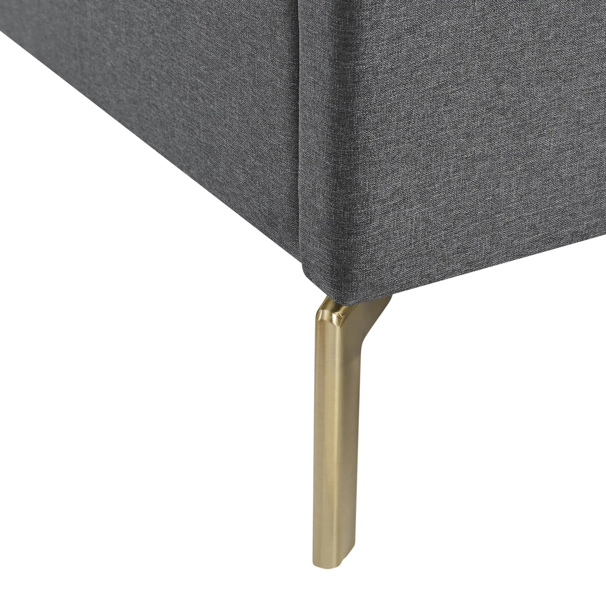 Gray Linen Upholstered King Bed Frame Homeroots Bed & Bath