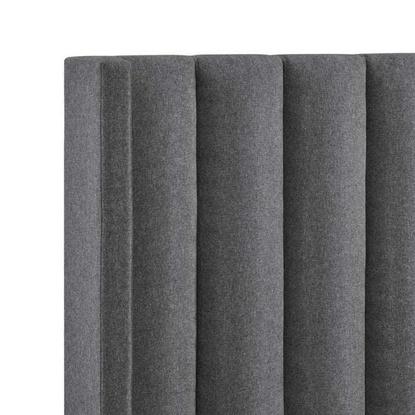 Gray Linen Upholstered King Bed Frame Homeroots Bed & Bath