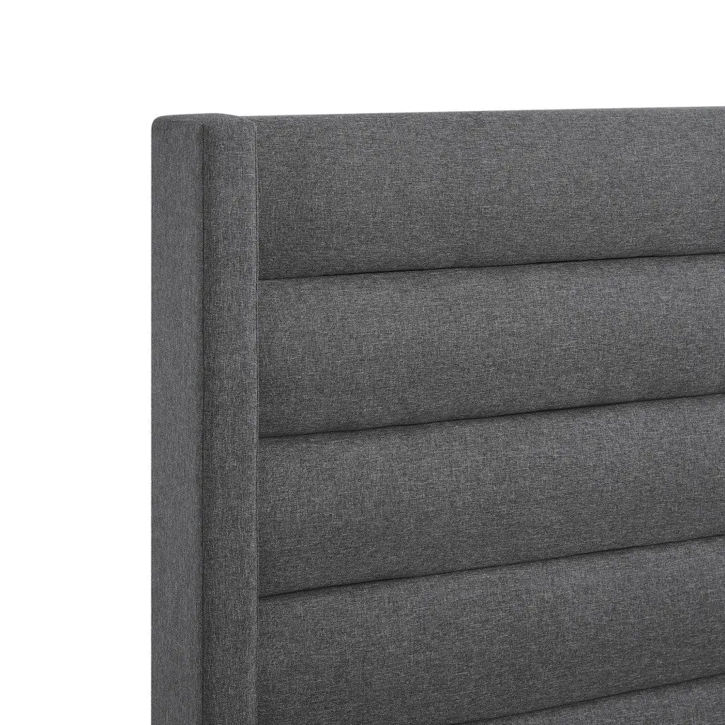 Gray Linen Upholstered Queen Bed Frame Homeroots Bed & Bath