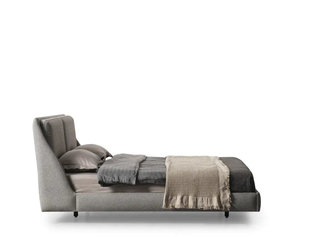 Gray Linen Upholstered Upholstered King Bed Frame Homeroots Bed & Bath