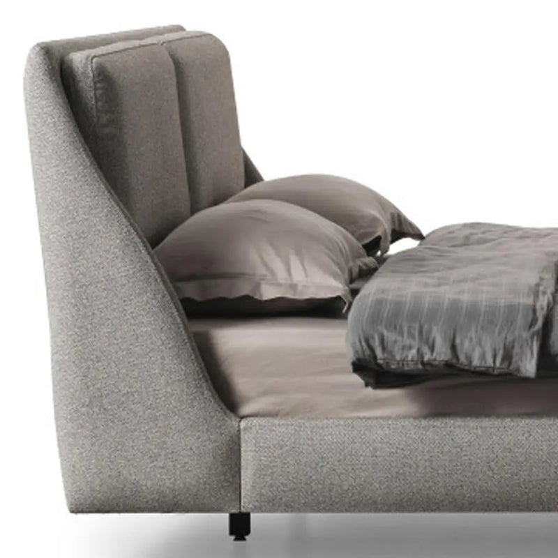 Gray Linen Upholstered Upholstered King Bed Frame Homeroots Bed & Bath