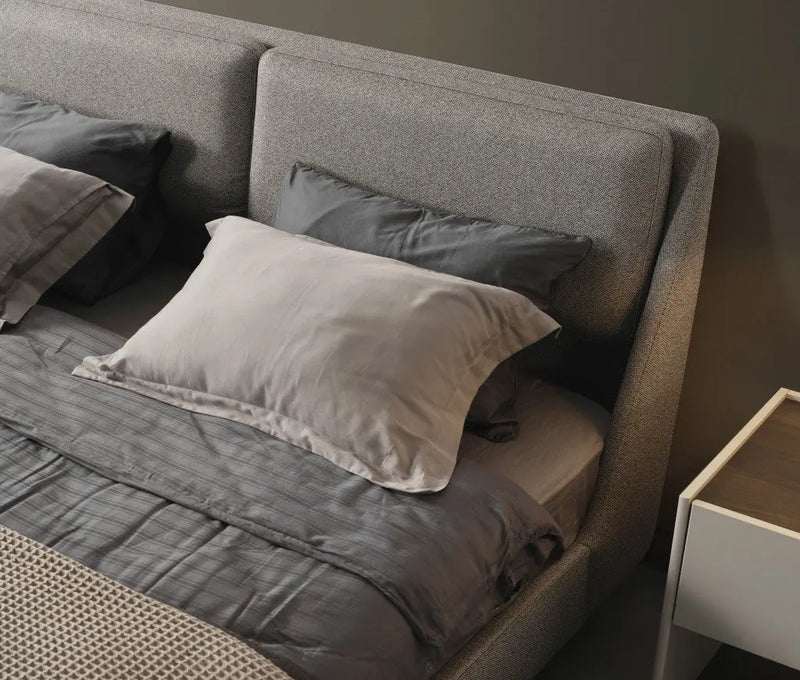 Gray Linen Upholstered Upholstered King Bed Frame Homeroots Bed & Bath