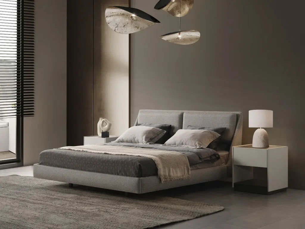 Gray Linen Upholstered Upholstered King Bed Frame Homeroots Bed & Bath