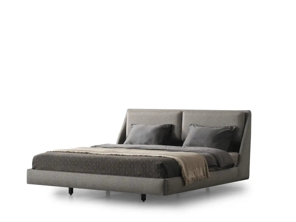 Gray Linen Upholstered Upholstered King Bed Frame Homeroots Bed & Bath