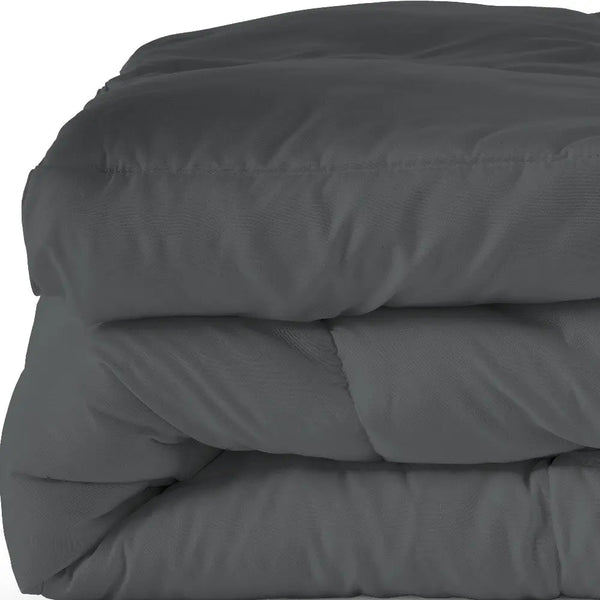 Gray Queen Microfiber Washable Microfiber Down Alternative Comforter Homeroots Bed & Bath
