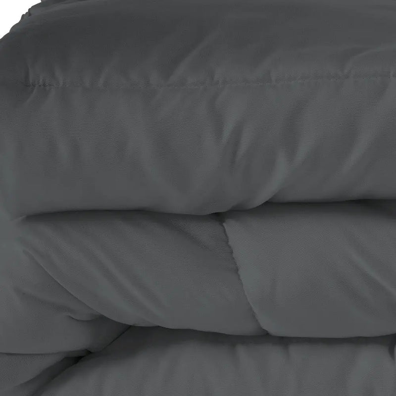 Gray Queen Microfiber Washable Microfiber Down Alternative Comforter Homeroots Bed & Bath