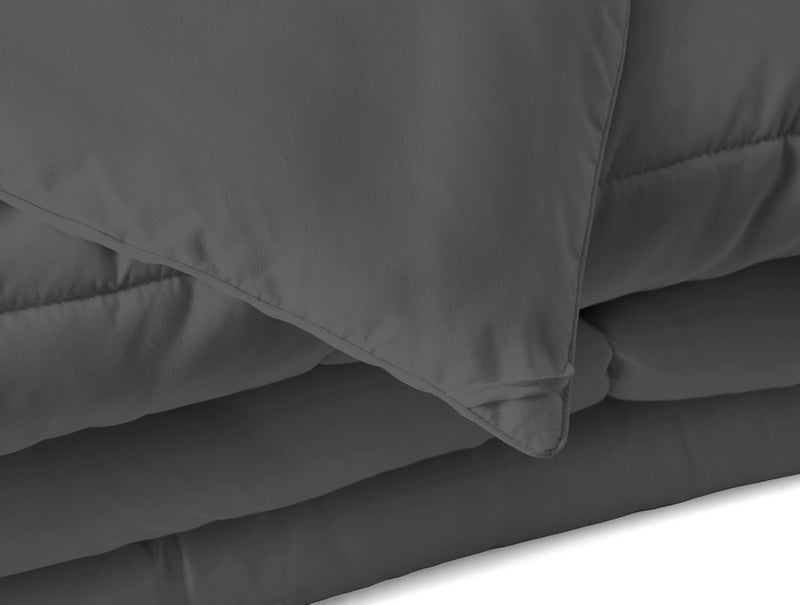 Gray Queen Microfiber Washable Microfiber Down Alternative Comforter Homeroots Bed & Bath