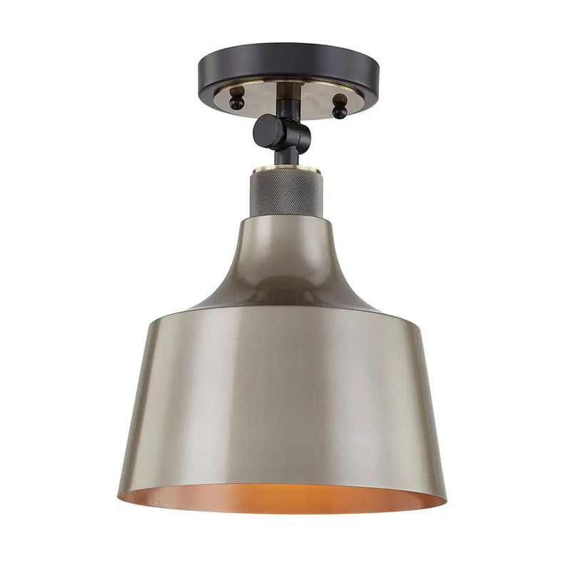 Gray Shaded Metal Dimmable Flush Chandelier With Gold Shades Homeroots Lighting