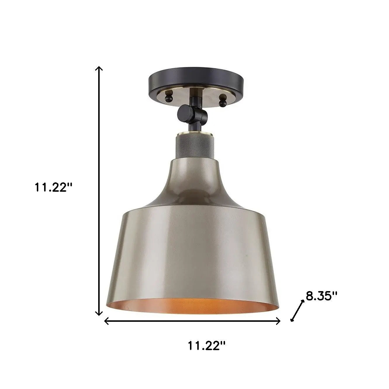 Gray Shaded Metal Dimmable Flush Chandelier With Gold Shades Homeroots Lighting