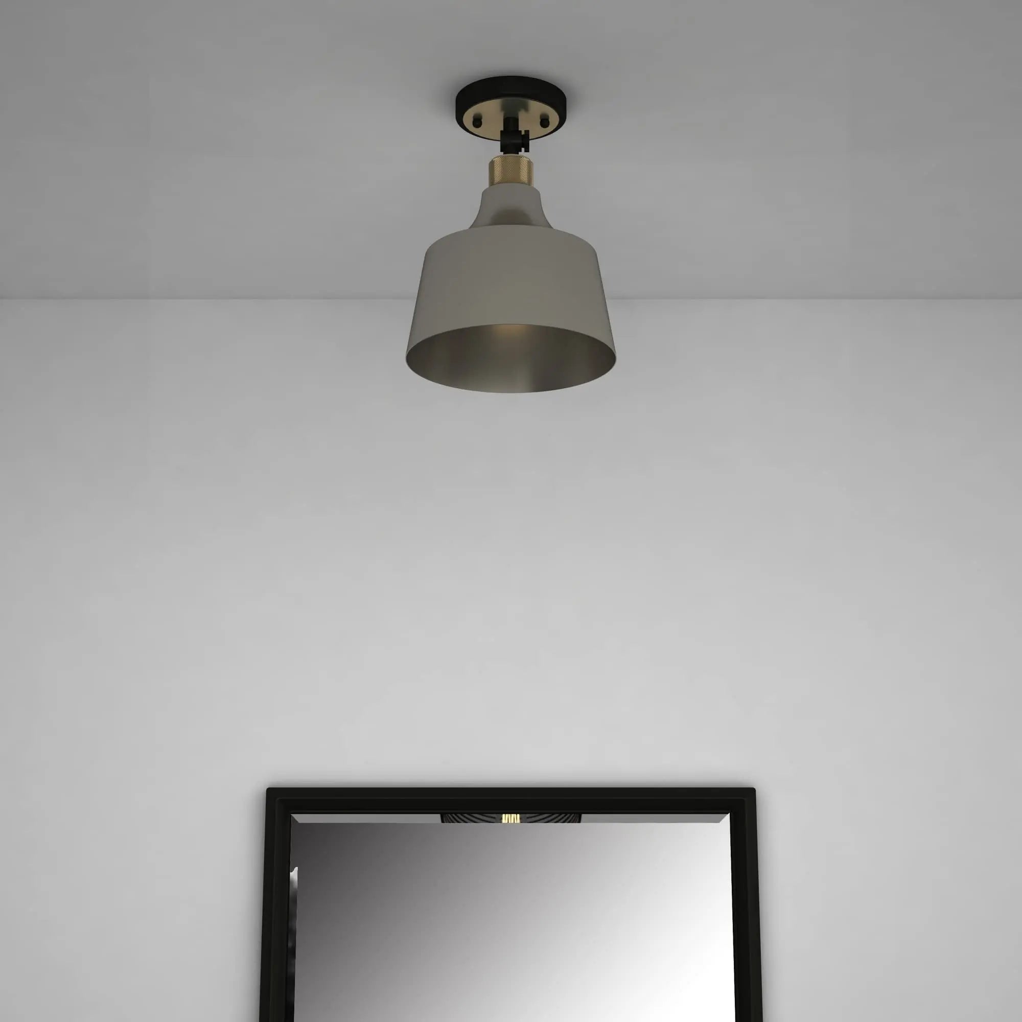 Gray Shaded Metal Dimmable Flush Chandelier With Gold Shades Homeroots Lighting