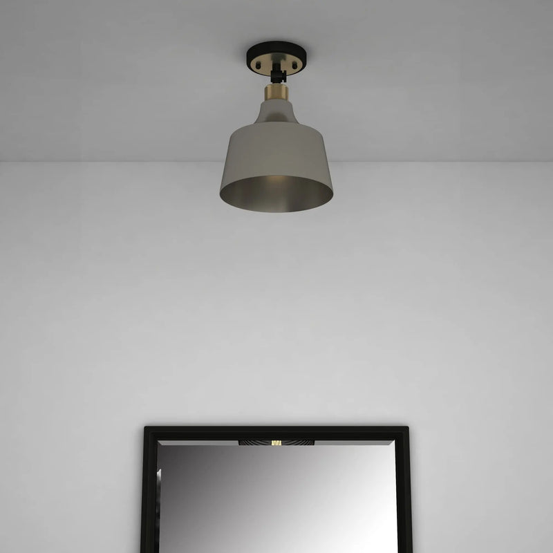 Gray Shaded Metal Dimmable Flush Chandelier With Gold Shades Homeroots Lighting