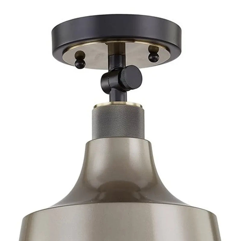 Gray Shaded Metal Dimmable Flush Chandelier With Gold Shades Homeroots Lighting