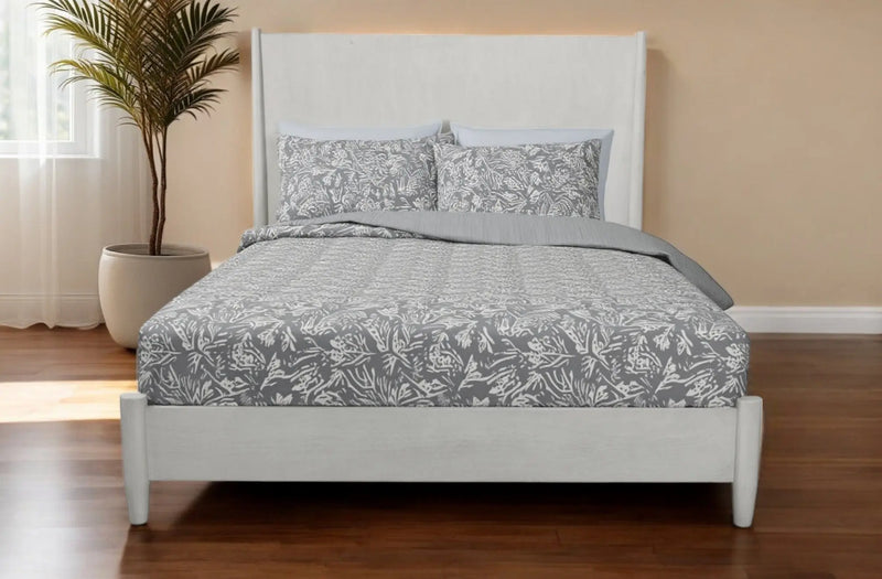 Gray Solid Wood California King Bed Frame Homeroots Bed & Bath