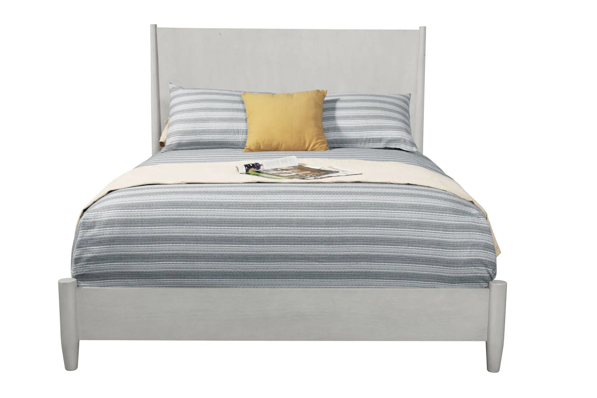 Gray Solid Wood California King Bed Frame Homeroots Bed & Bath
