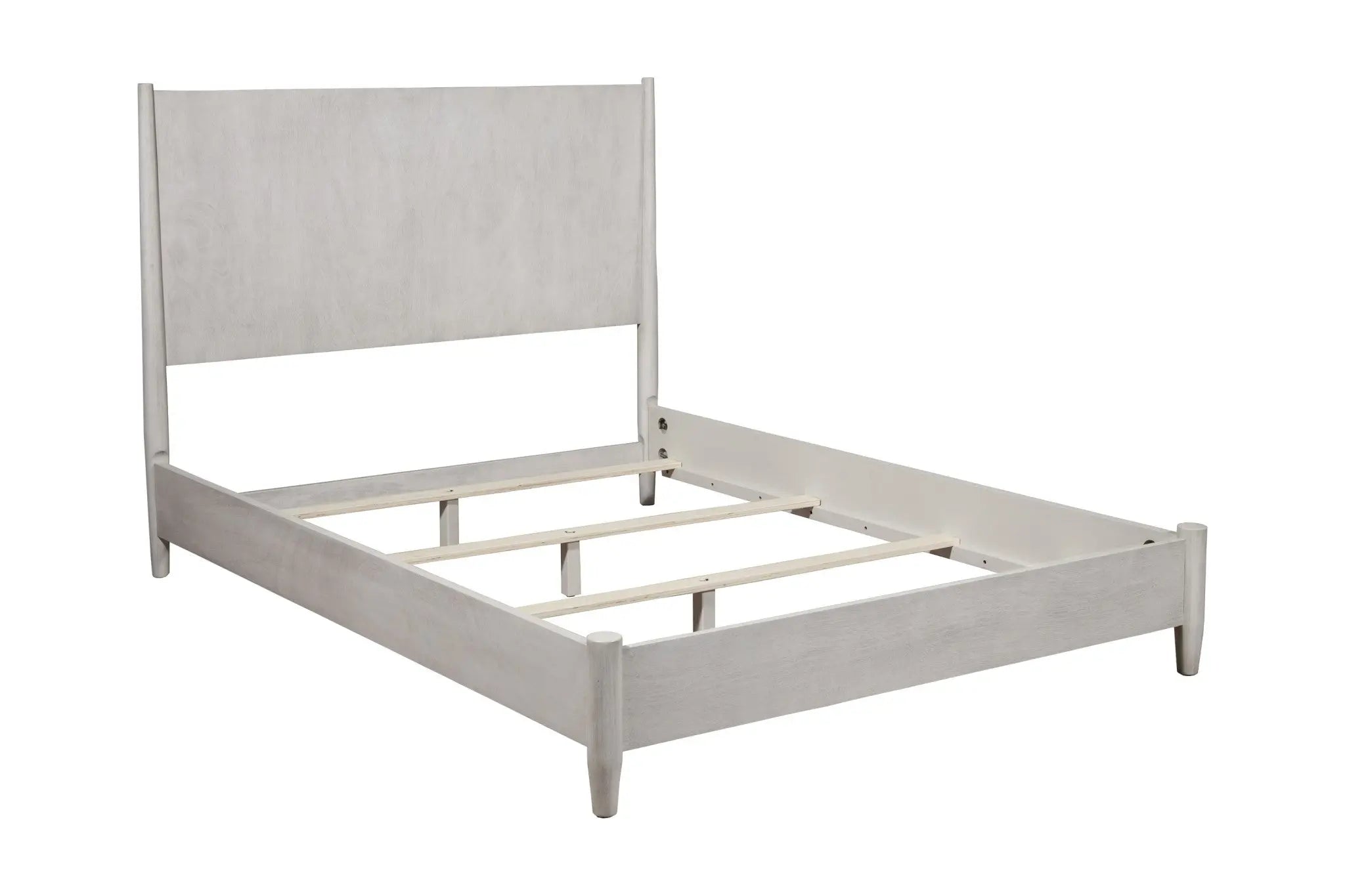 Gray Solid Wood King Bed Frame Homeroots Bed & Bath
