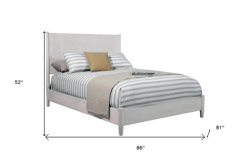Gray Solid Wood King Bed Frame Homeroots Bed & Bath