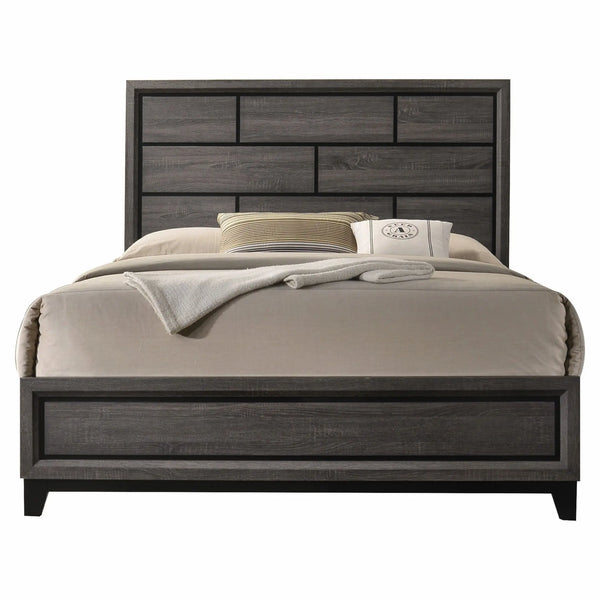Gray Solid Wood Queen Bed Frame Homeroots Bed & Bath