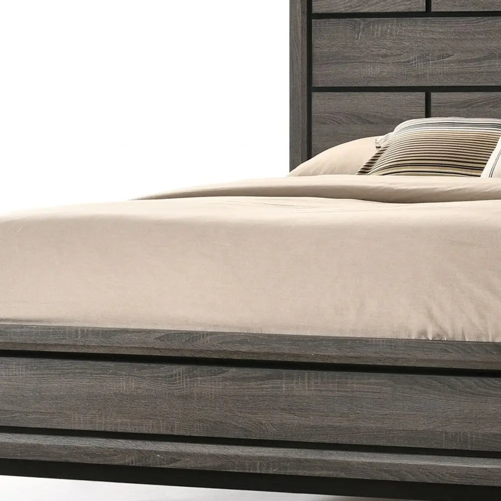 Gray Solid Wood Queen Bed Frame Homeroots Bed & Bath