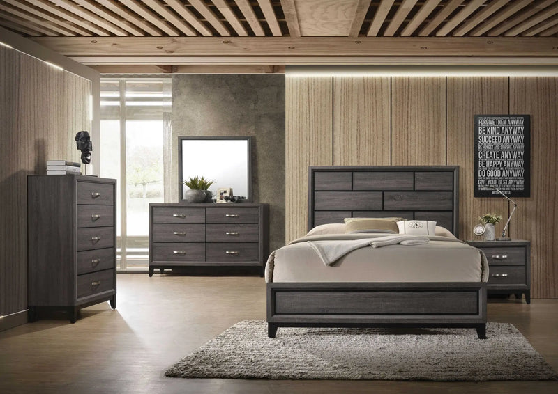 Gray Solid Wood Queen Bed Frame Homeroots Bed & Bath
