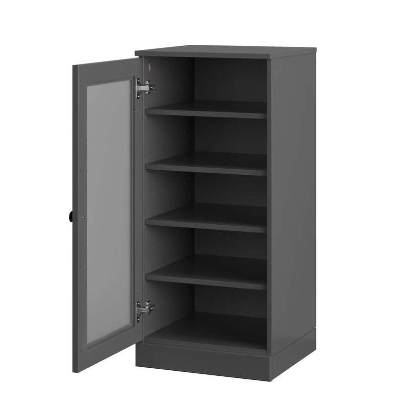 Gray Ten Pair Solid WoodShoe Storage Cabinet Homeroots Organization