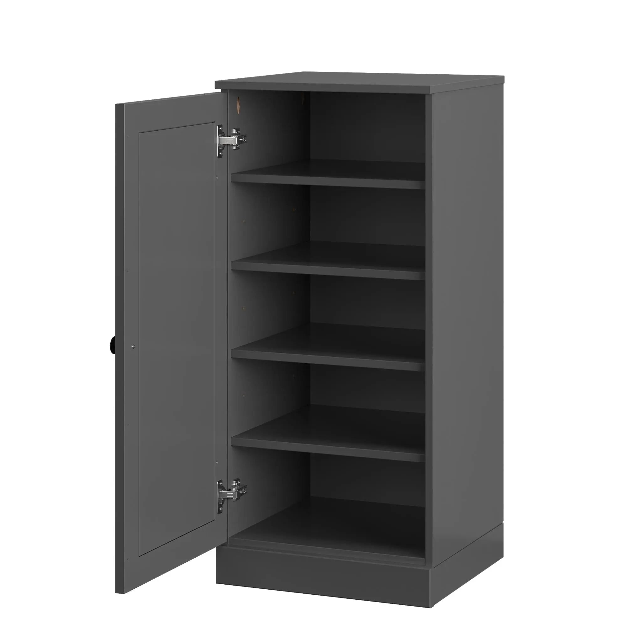 Gray Ten Pair Solid WoodShoe Storage Cabinet Homeroots Organization