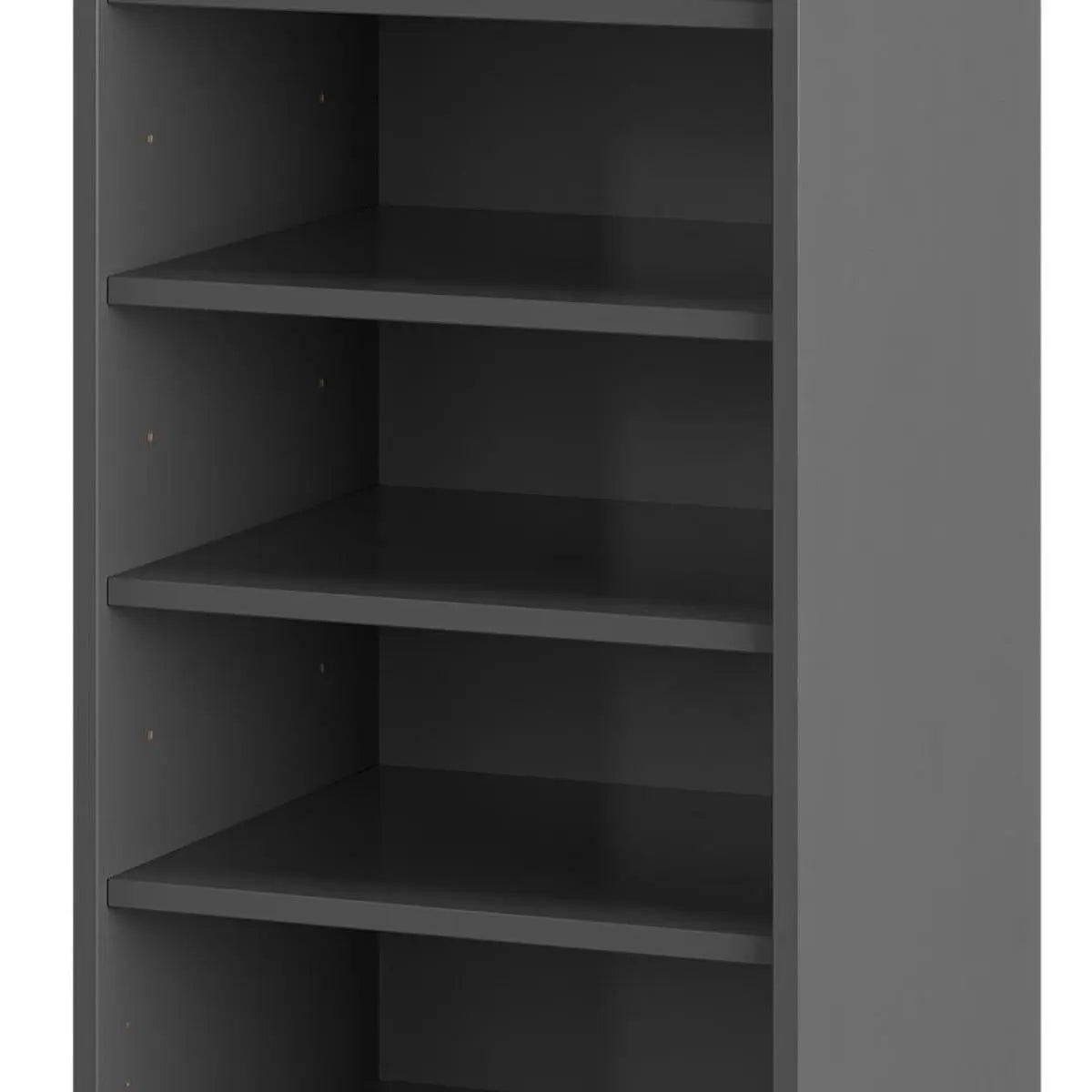 Gray Ten Pair Solid WoodShoe Storage Cabinet Homeroots Organization