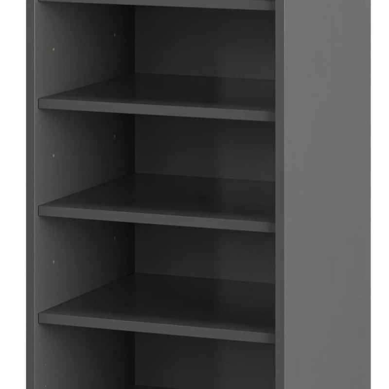 Gray Ten Pair Solid WoodShoe Storage Cabinet Homeroots Organization