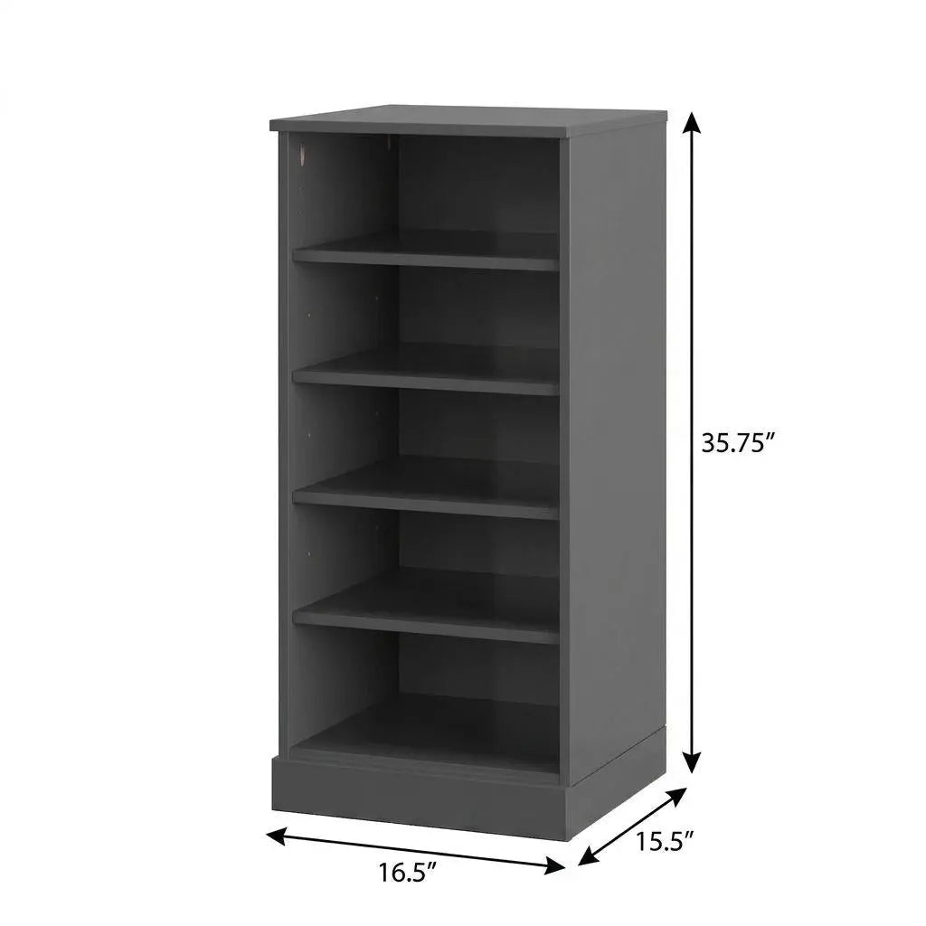Gray Ten Pair Solid WoodShoe Storage Cabinet Homeroots Organization