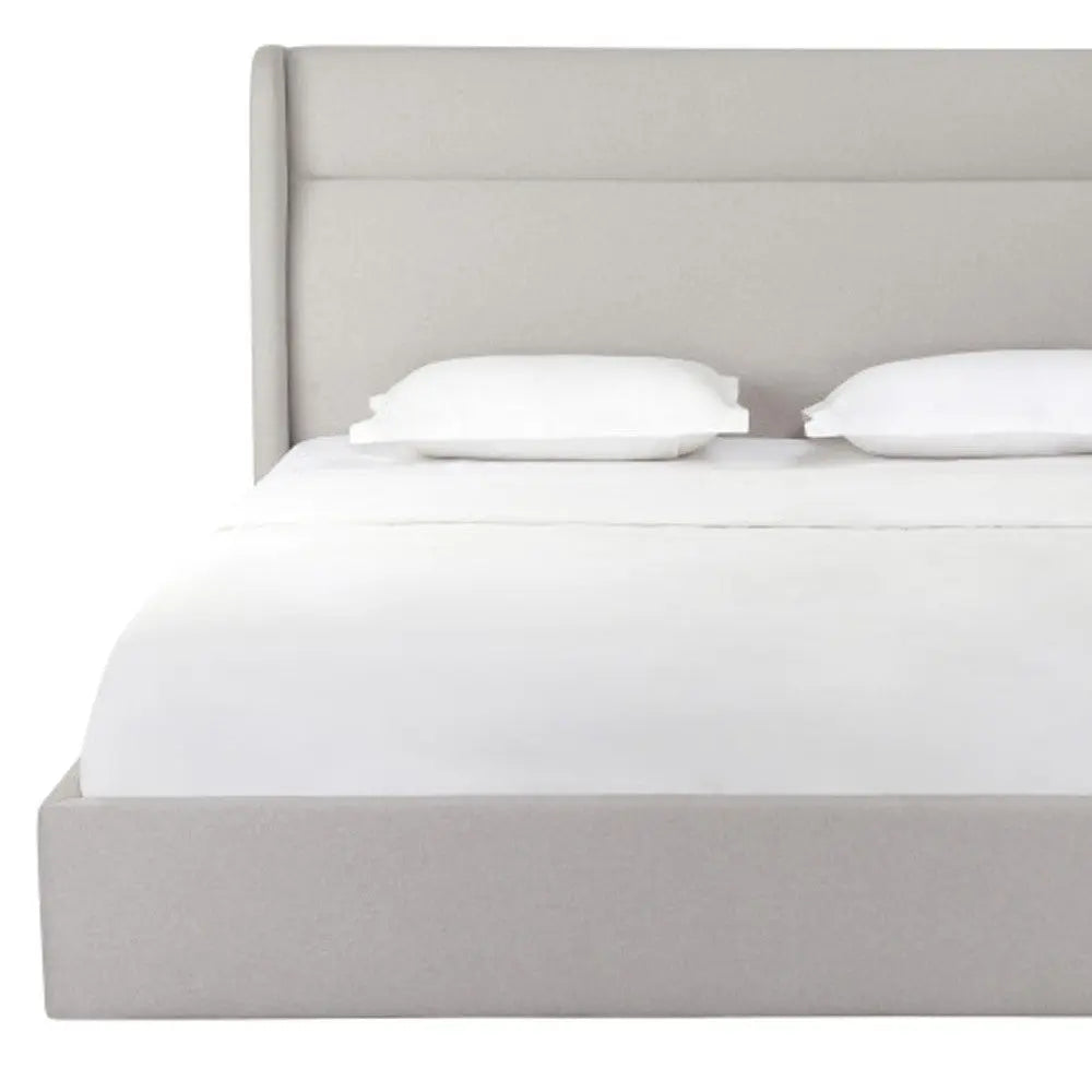 Gray Tufted Linen Blend Upholstered King Bed Frame Homeroots Bed & Bath
